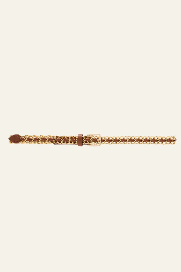 Women Belts Baandsh Link Belt Brooke Brown