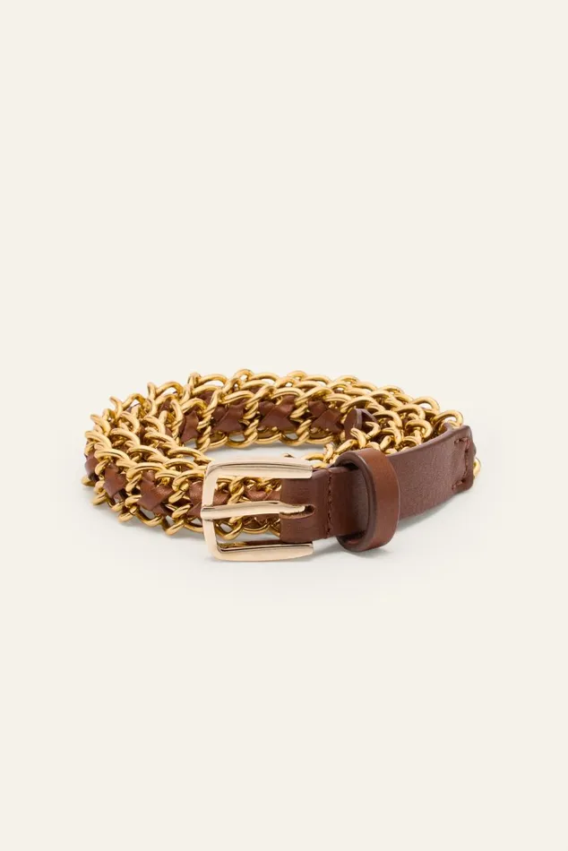 Women Belts Baandsh Link Belt Brooke Brown