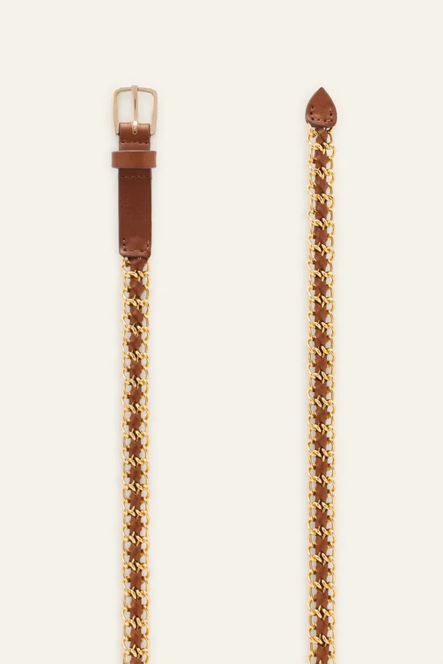 Women Belts Baandsh Link Belt Brooke Brown