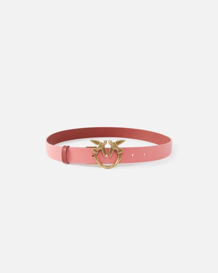 Women Belts Pinko Reversible Love Birds Belt 3cm Pinkredantique Gold