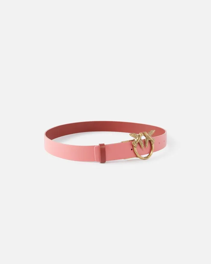 Women Belts Pinko Reversible Love Birds Belt 3cm Pinkredantique Gold Women Belts Pinko Reversible Love Birds Belt 3cm Pinkredantique Gold