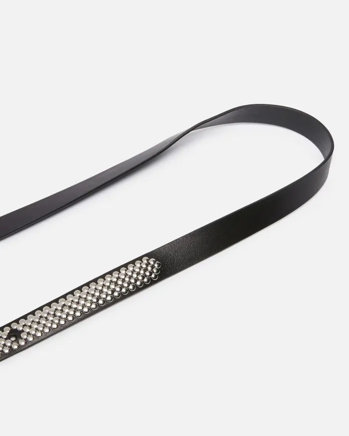 Women Belts Pinko Thin Belt With Jewel Studs 2 Cm Limo Blackshiny Nickel Women Belts Pinko Thin Belt With Jewel Studs 2 Cm Limo Blackshiny Nickel