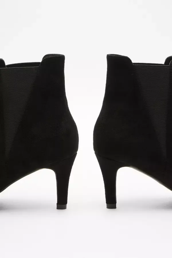 Women Black Ankle Heeled Stretch Boots Quiz Clothing Ankle Boots