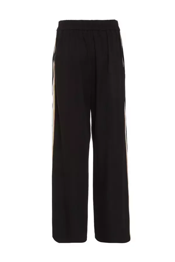 Women Black Contrast Trim Trousers Quiz Clothing Trousers