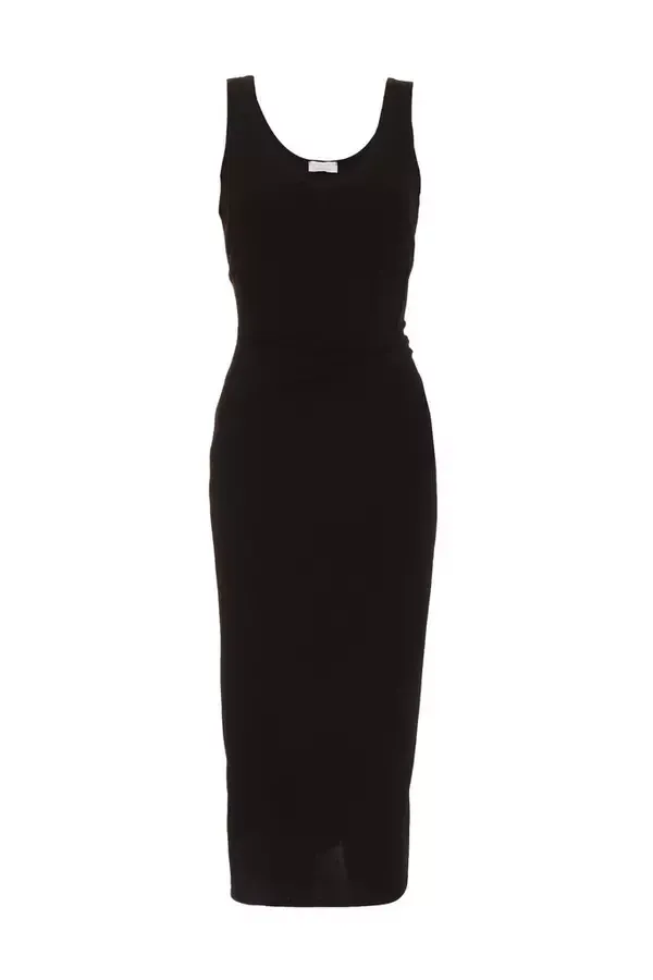 Women Black Corset Bodycon Midi Dress Quiz Clothing Dresses