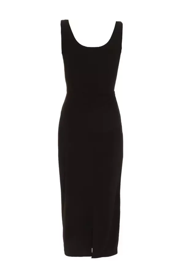 Women Black Corset Bodycon Midi Dress Quiz Clothing Dresses