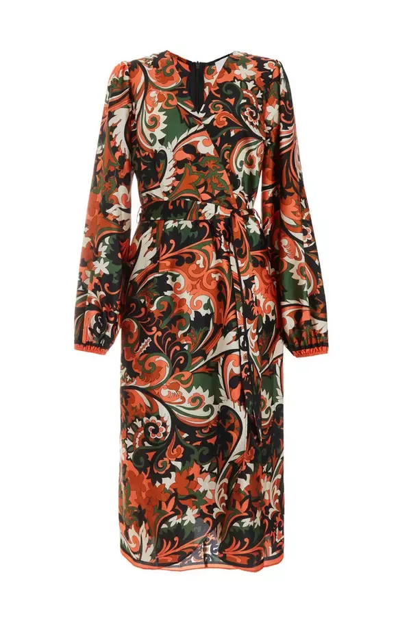 Women Black Satin Paisley Print Midi Dress Quiz Clothing Dresses