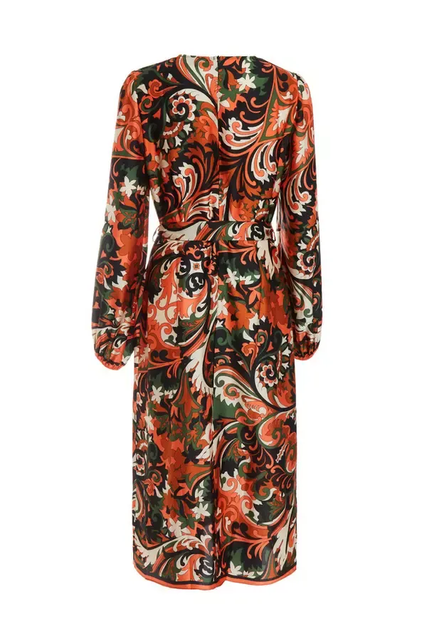 Women Black Satin Paisley Print Midi Dress Quiz Clothing Dresses