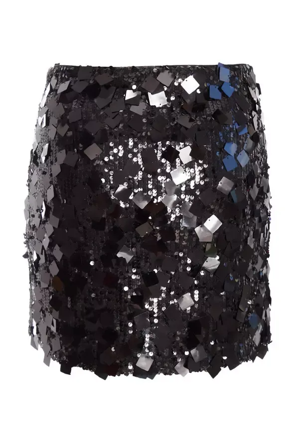 Women Black Sequin Mini Skirt Quiz Clothing Skirts