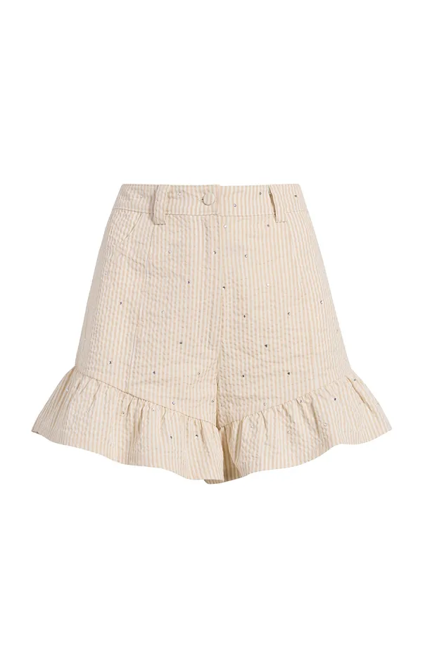 Women Bottoms Cinq Sept Rhinestone Ditsy Neema Short WhitePlaster