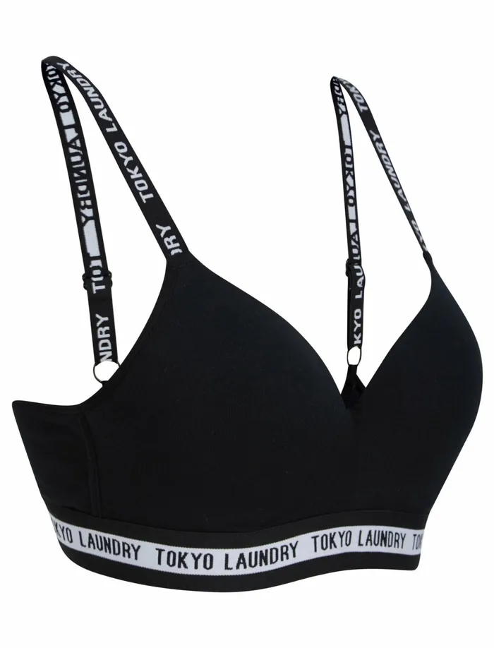 Women Bras Tokyo Laundry Pegasi NonWired Full Cup Soft Padded Cotton Bra In Black Tokyo Laundry Black