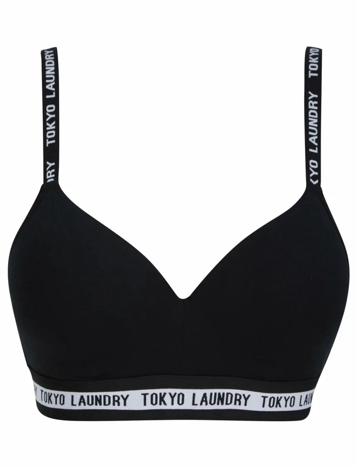 Women Bras Tokyo Laundry Pegasi NonWired Full Cup Soft Padded Cotton Bra In Black Tokyo Laundry Black