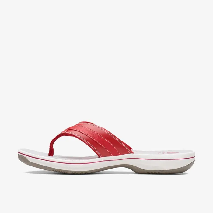Women Breeze Sea Red Synthetic Clarks Sandals and Flip Flops