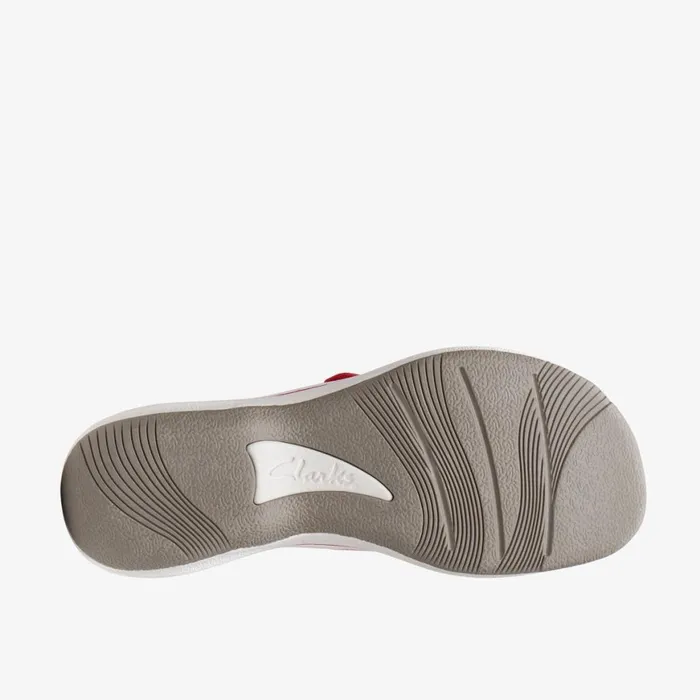 Women Breeze Sea Red Synthetic Clarks Sandals and Flip Flops