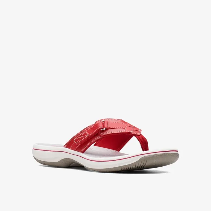 Women Breeze Sea Red Synthetic Clarks Sandals and Flip Flops