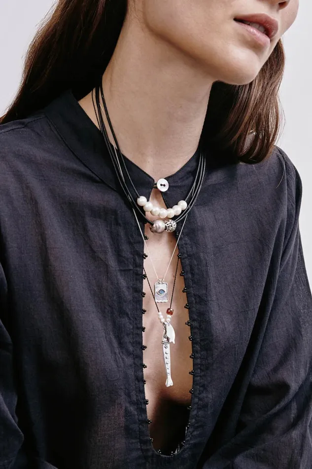 Women Brooke Necklace Peacock Pearl Mix Chan Luu Necklaces