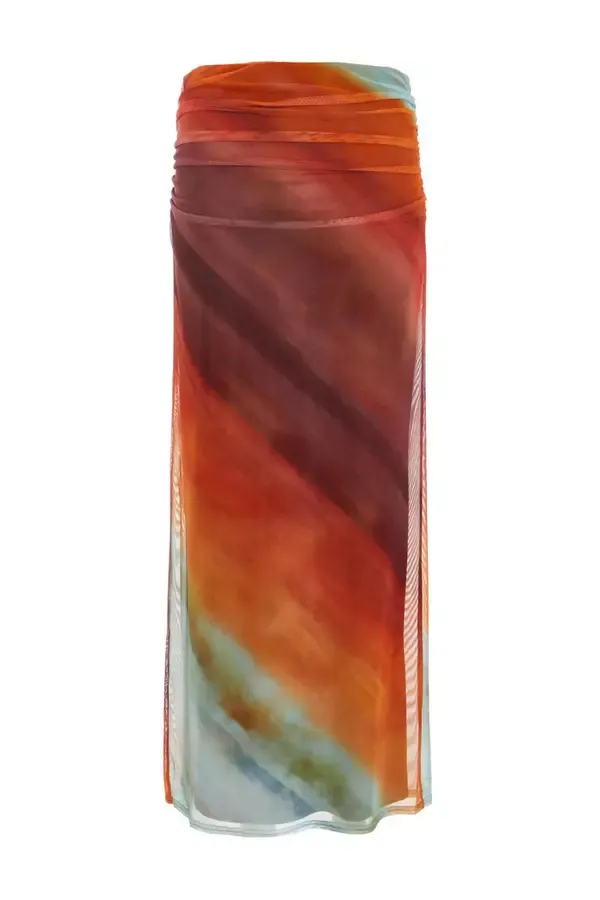 Women Brown Ombre Ruched Maxi Skirt Quiz Clothing Skirts