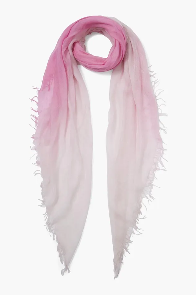 Women Cashmere And Silk Scarf Rose Pink Dip Dyed Chan Luu Scarves