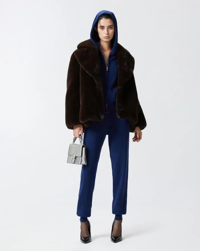 Women Casual Trousers Pinko Knit Cashmereblend Joggers Iris Blue