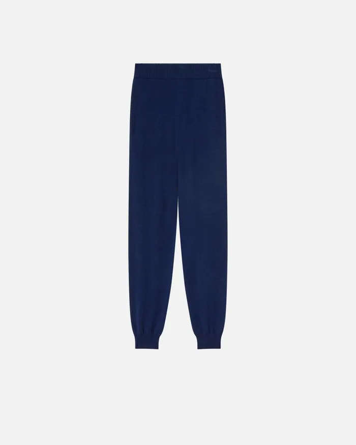 Women Casual Trousers Pinko Knit Cashmereblend Joggers Iris Blue Women Casual Trousers Pinko Knit Cashmereblend Joggers Iris Blue