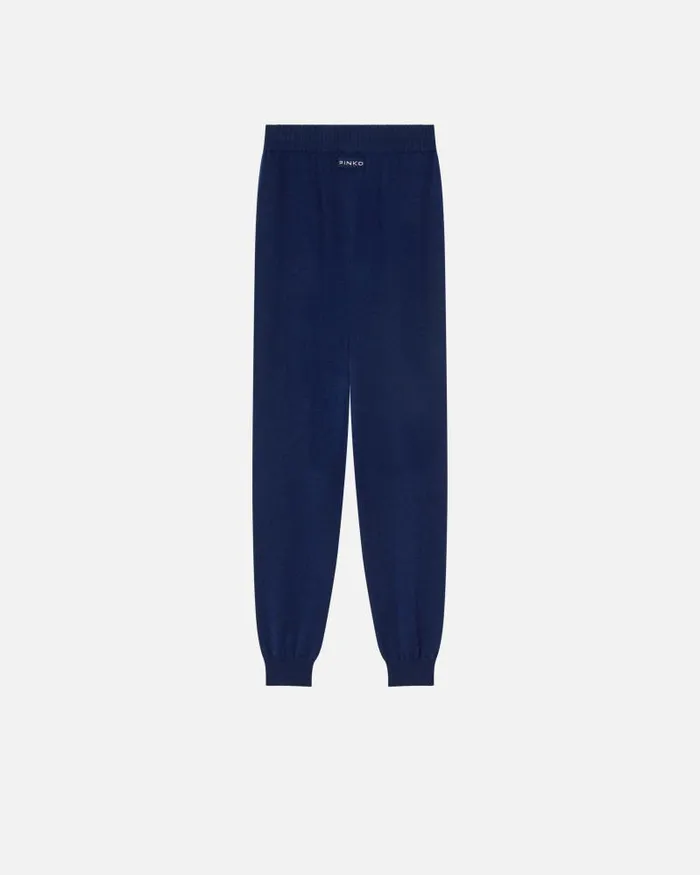 Women Casual Trousers Pinko Knit Cashmereblend Joggers Iris Blue Women Casual Trousers Pinko Knit Cashmereblend Joggers Iris Blue