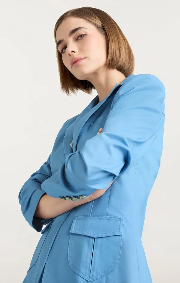 Women Cinq Sept Louisa Jacket Blissful Blue Jackets and Blazers