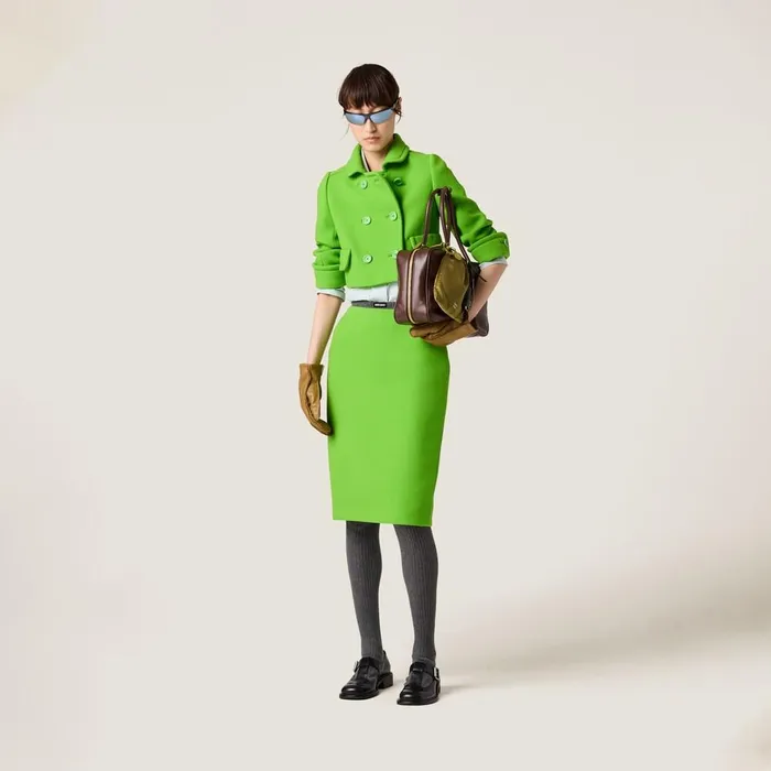 Women Coats And Jackets Miu Miu Doublebreasted Natt Jacket Apple Green Women Coats And Jackets Miu Miu Doublebreasted Natt Jacket Apple Green