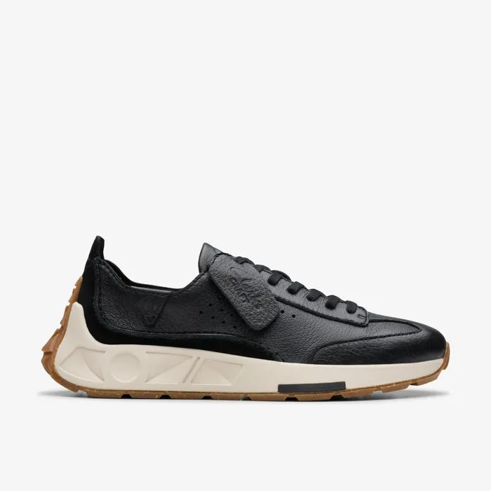 Women Craft Speed Black Leather Clarks Sneakers
