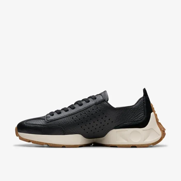 Women Craft Speed Black Leather Clarks Sneakers