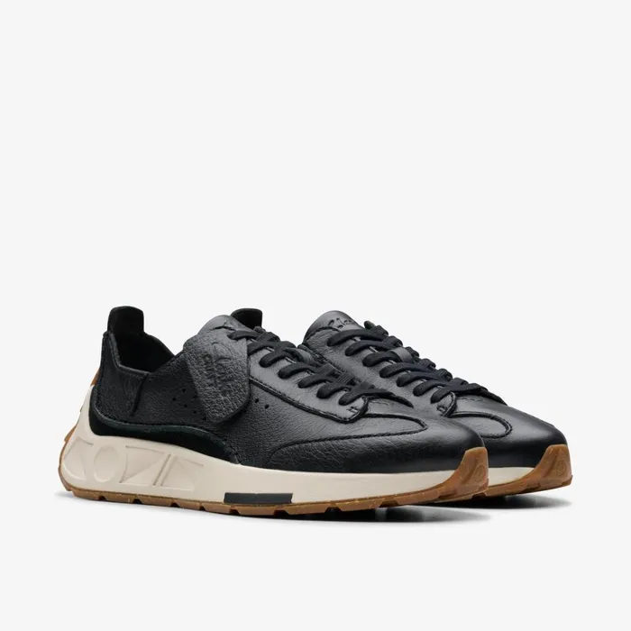 Women Craft Speed Black Leather Clarks Sneakers