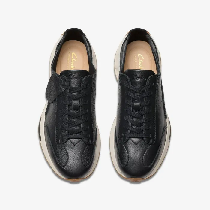 Women Craft Speed Black Leather Clarks Sneakers
