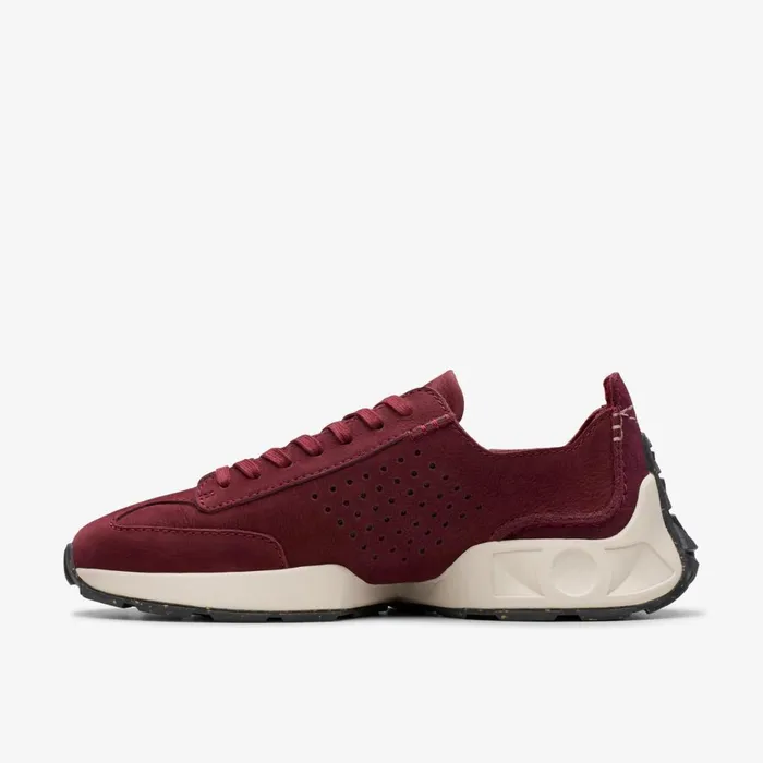 Women Craft Speed Burgundy Nubuck Clarks Sneakers
