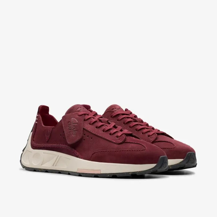 Women Craft Speed Burgundy Nubuck Clarks Sneakers
