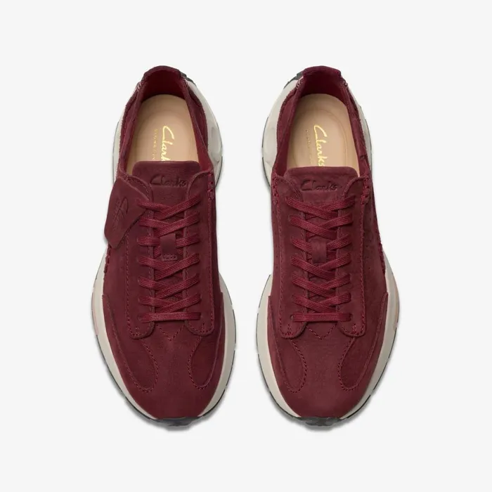 Women Craft Speed Burgundy Nubuck Clarks Sneakers