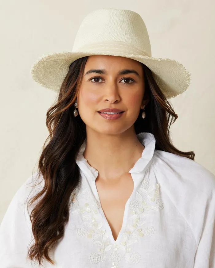 Women Crochet Raffia Fedora Hat Natural Tommy Bahama Hats and Caps