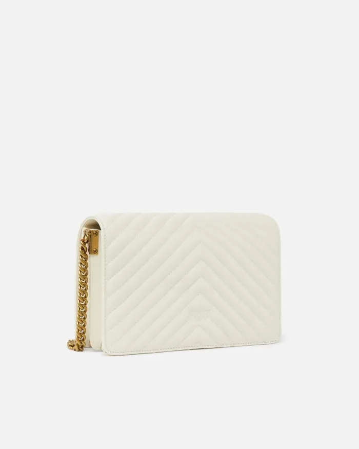 Women Crossbody Bags Pinko Classic Love Bag Click Chevron Whitewhiteantique Gold Women Crossbody Bags Pinko Classic Love Bag Click Chevron Whitewhiteantique Gold
