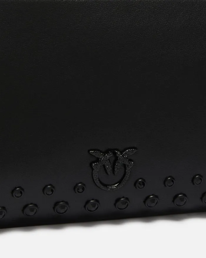 Women Crossbody Bags Pinko Laminated Evening Crossbody Bag With Rhinestones Limo Black Block Colour Women Crossbody Bags Pinko Laminated Evening Crossbody Bag With Rhinestones Limo Black Block Colour