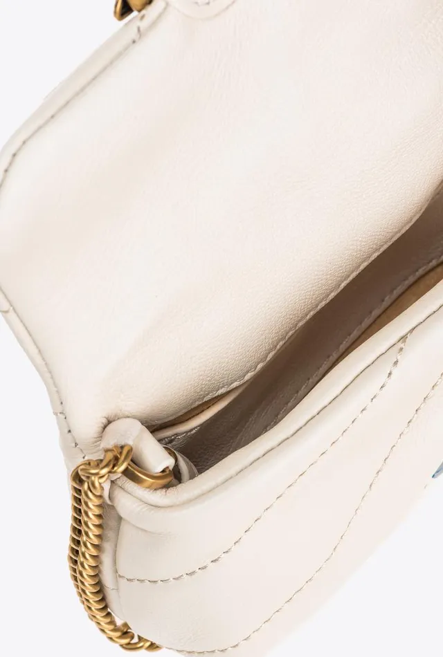 Women Crossbody Bags Pinko Micro Love Bag Puff Whitewhiteantique Gold Women Crossbody Bags Pinko Micro Love Bag Puff Whitewhiteantique Gold