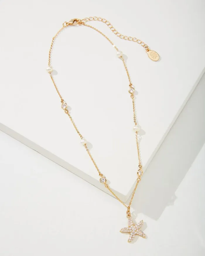 Women Crystal Collection Gold Starfish Pearl Necklace Gold Tommy Bahama Jewelry Collections Women Crystal Collection Gold Starfish Pearl Necklace Gold Tommy Bahama Jewelry Collections