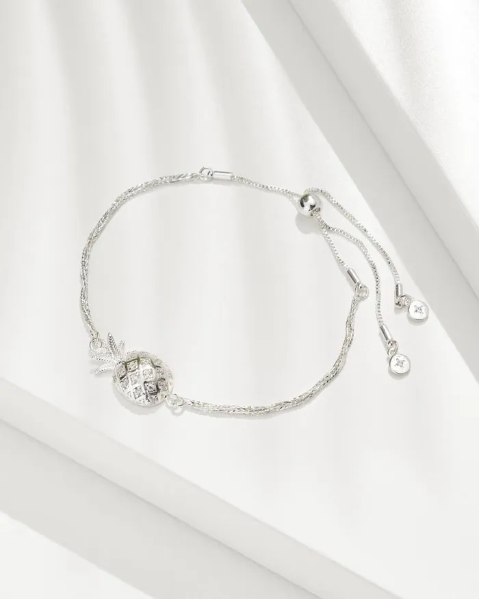 Women Crystal Collection Silver Pineapple PullTie Bracelet Silver Tommy Bahama Jewelry Collections