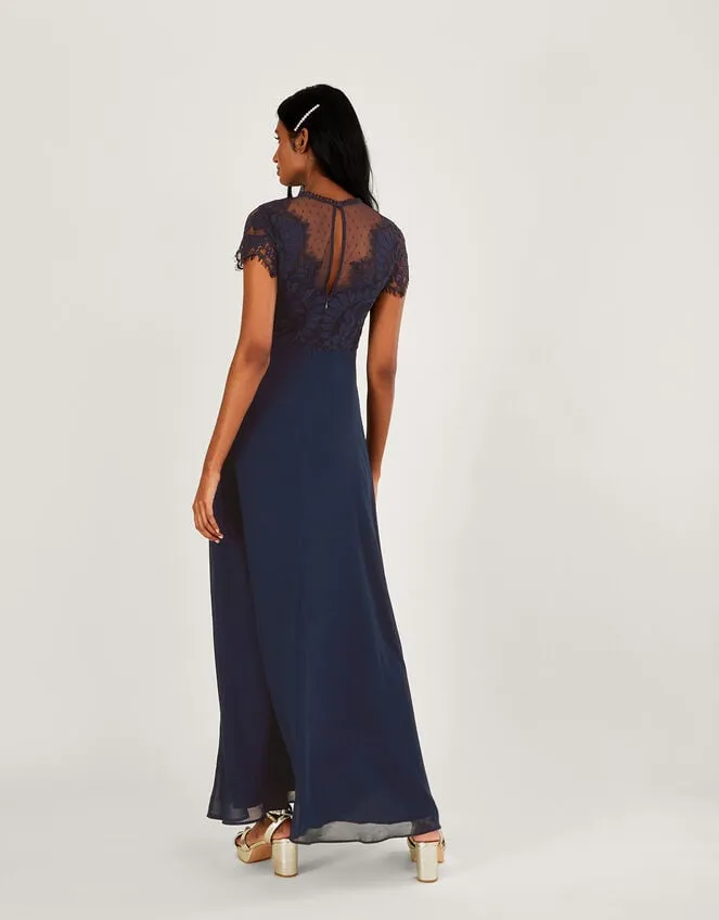 Women Diana Lace Maxi Dress Blue Monsoon Occasionwear