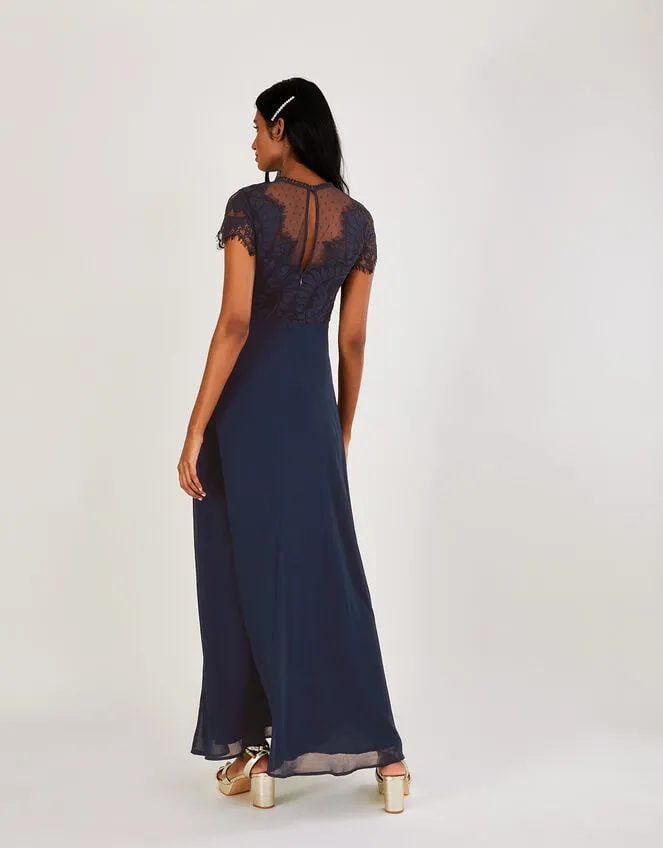 Women Diana Lace Maxi Dress Blue Monsoon Occasionwear