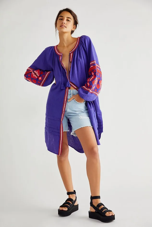 Women Dresses Free People In The Clear Embroidered Maxi Sparkling Violet Combo
