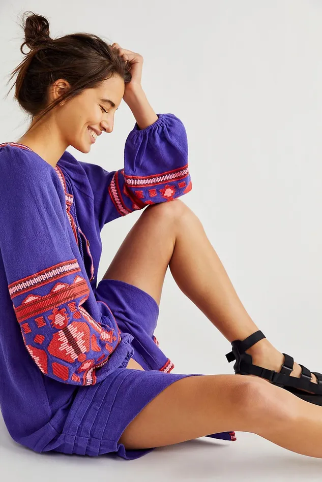Women Dresses Free People In The Clear Embroidered Maxi Sparkling Violet Combo