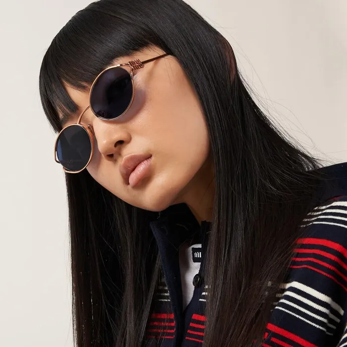 Women Eyewear Miu Miu Miu Miu Logo Sunglasses Blue Lenses Women Eyewear Miu Miu Miu Miu Logo Sunglasses Blue Lenses