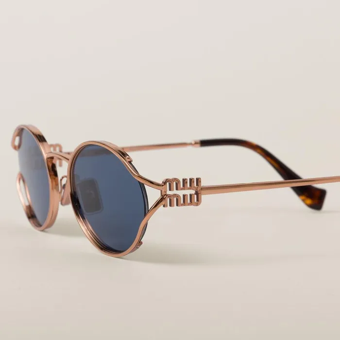 Women Eyewear Miu Miu Miu Miu Logo Sunglasses Blue Lenses Women Eyewear Miu Miu Miu Miu Logo Sunglasses Blue Lenses