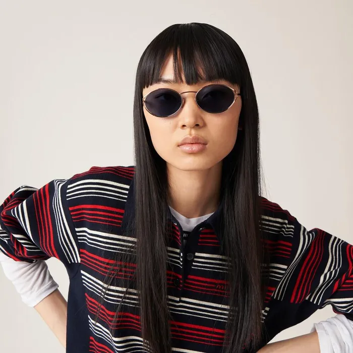 Women Eyewear Miu Miu Miu Miu Logo Sunglasses Blue Lenses Women Eyewear Miu Miu Miu Miu Logo Sunglasses Blue Lenses