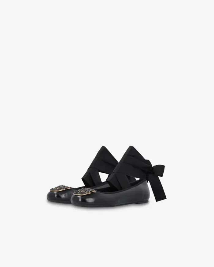 Women Flats Pinko Nappa Leather Ballerinas With Removable Ribbons Limo Black Women Flats Pinko Nappa Leather Ballerinas With Removable Ribbons Limo Black