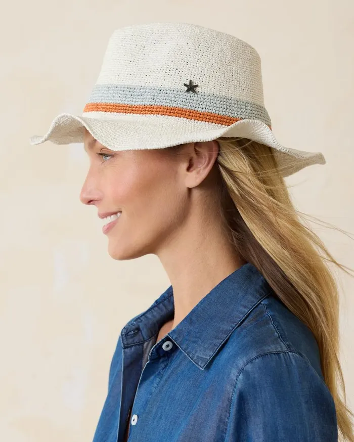 Women Gigi Crochet Raffia Hat Electric Tommy Bahama Hats and Caps