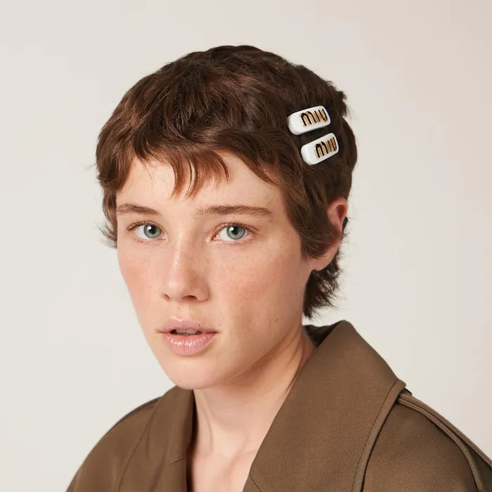 Women Headbands And Hair Accessories Miu Miu Plexiglas And Metal Hair Clips Whiteblack Women Headbands And Hair Accessories Miu Miu Plexiglas And Metal Hair Clips Whiteblack